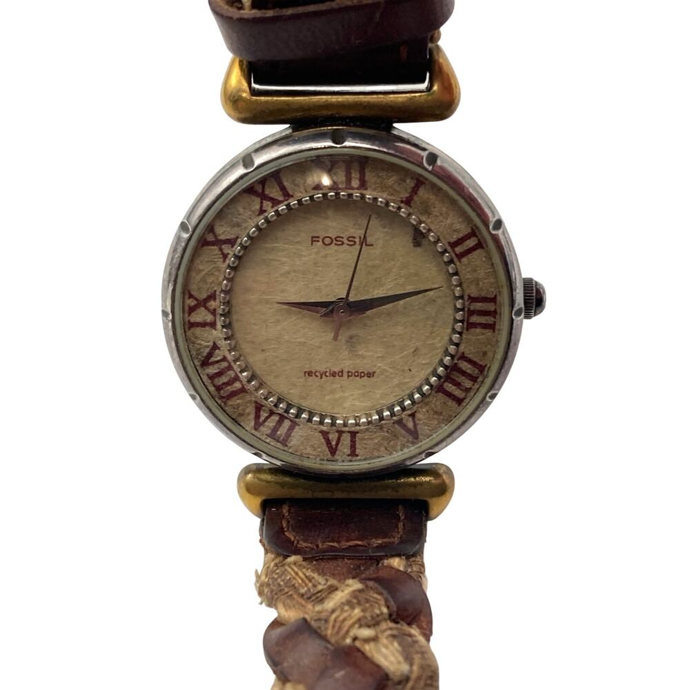 Fossil EC-6839 Rare VTG Watch 30mm - Fresh Battery - Adjustable - Recycled Paper